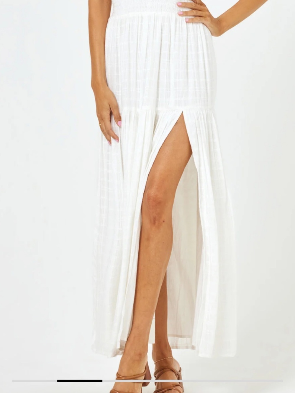 l*space White Maxi Dress with Front Cutout new never worn no tags - Picture 2 of 3